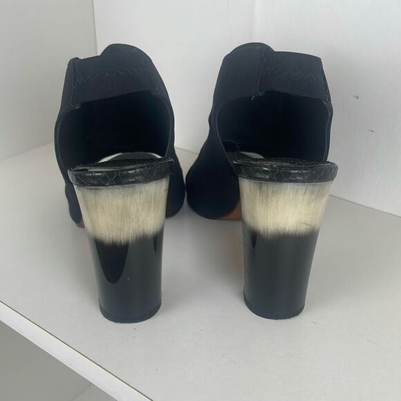 Donald J. Pliner Slingback Fabric and Leather Heeled Sandals 7 Black - Picture 4 of 15